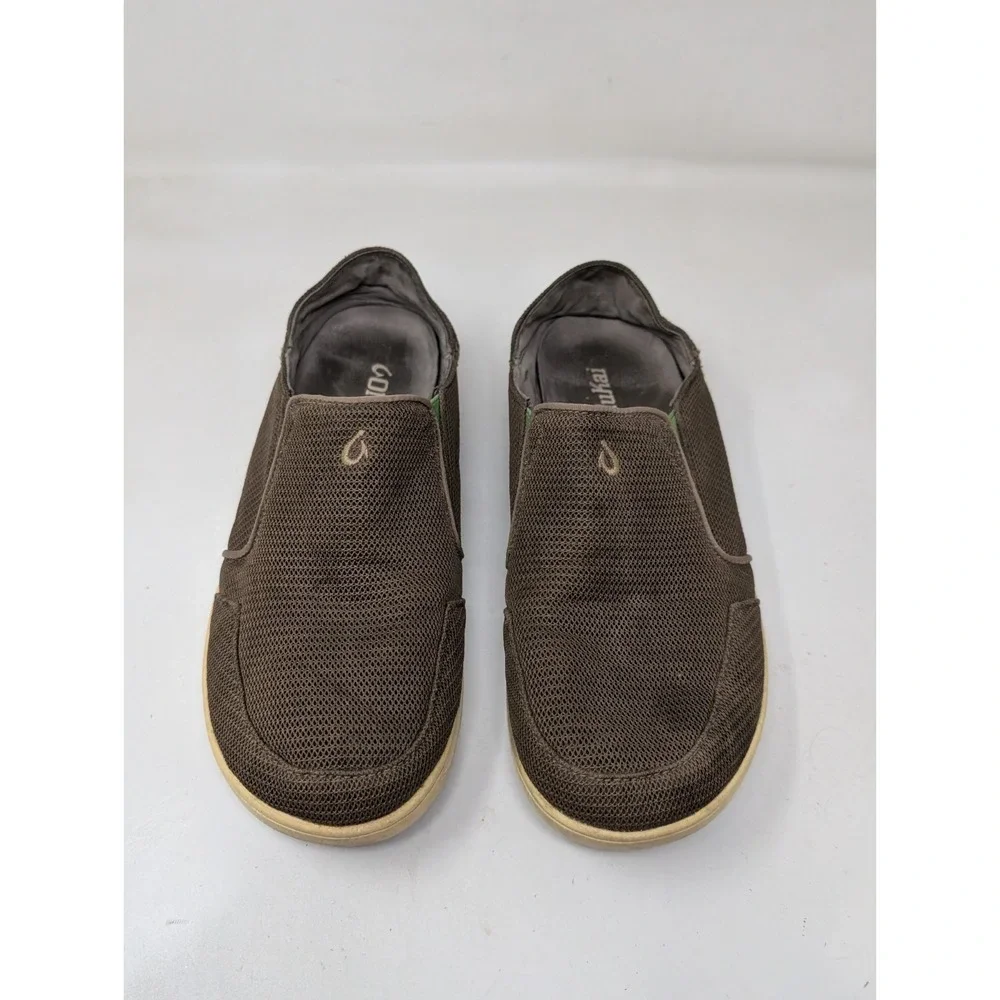 Olukai‎ Nohea Mesh Men's Size 8.5 Shoes Brown Mustang Lime Peel 10188-13AP